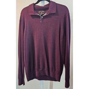 Black Brown 1826 Polo Sweater Extrafine 100% Merino Wool Mens XXL